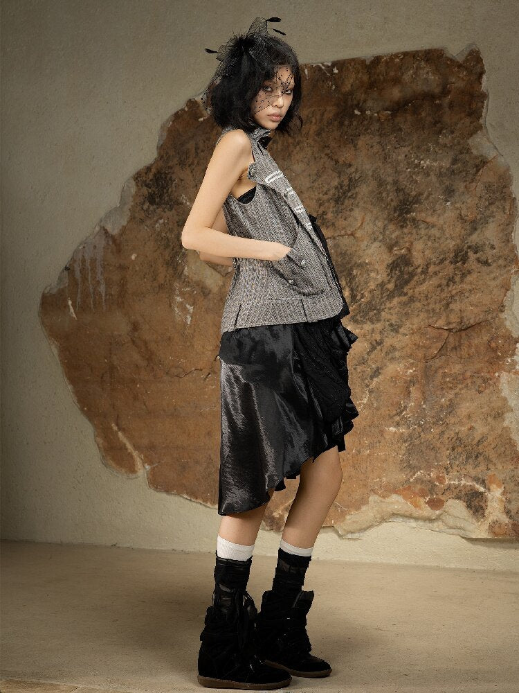 Sleeveless Halterneck Vest Shirt Top【s0000016885】