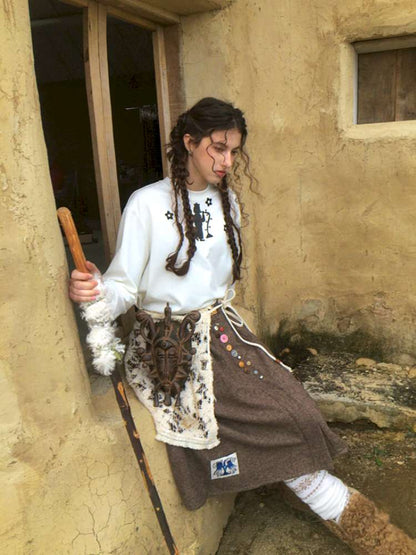 Forest Elf Print Long Sleeve T-Shirt【s0000014898】