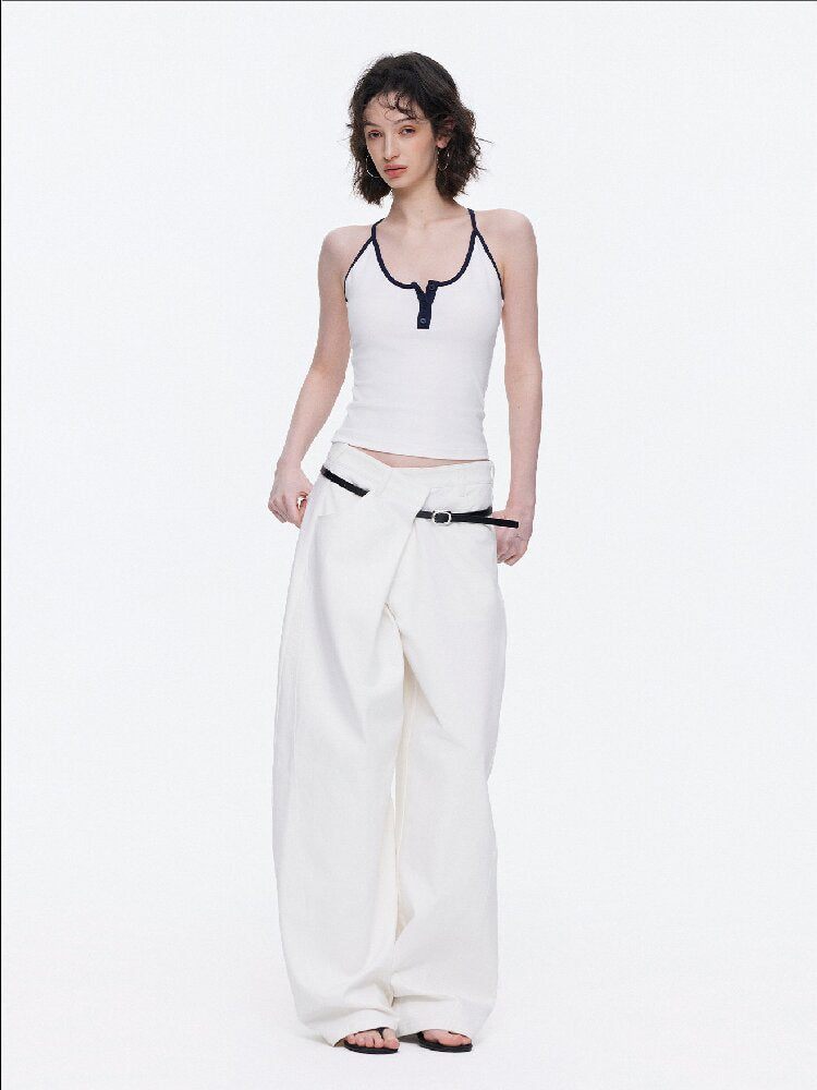 Contrast Slim Button Versatile Vest【s0000015921】