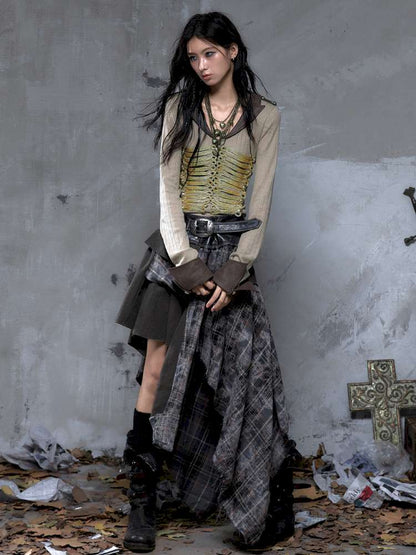 Vintage Punk Knight Slim Fit Shirt【s0000014652】