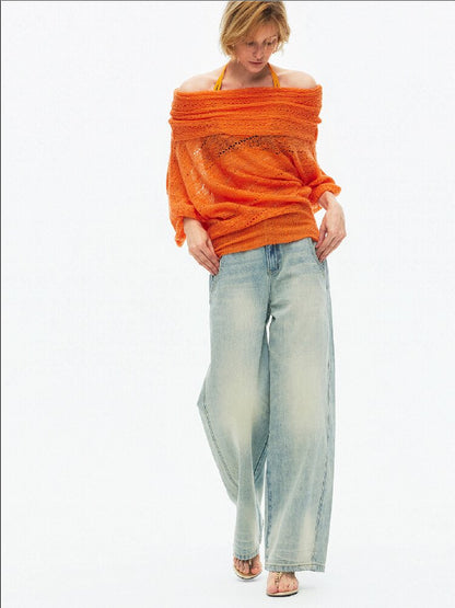 One Shoulder Cut Out Cable Knit【s0000015930】