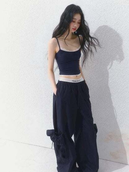 Slim inner suspenders two-piece suit【s0000012141】