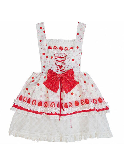 Polka Dot Floral Bow Tank Dress【s0000018543】
