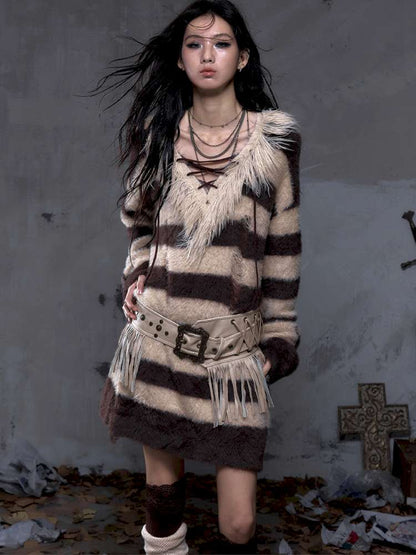 Long-Sleeve Striped Sweater【s0000014474】