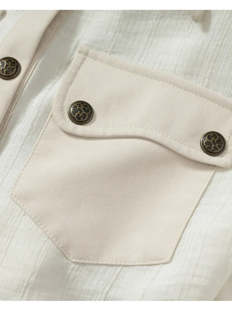 Leather Detachable Long-Sleeved Shirt【s0000014119】