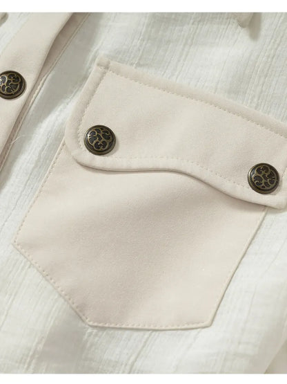 Leather Detachable Long-Sleeved Shirt【s0000014119】