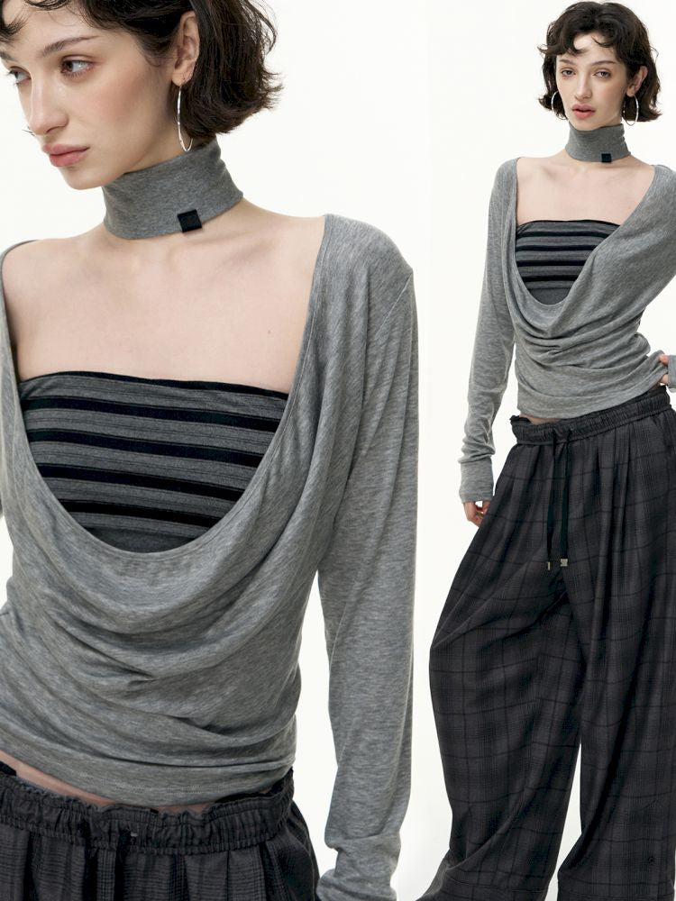 Tencel Lycra swing collar bottoming shirt【s0000013743】