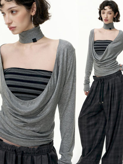 Tencel Lycra swing collar bottoming shirt【s0000013743】