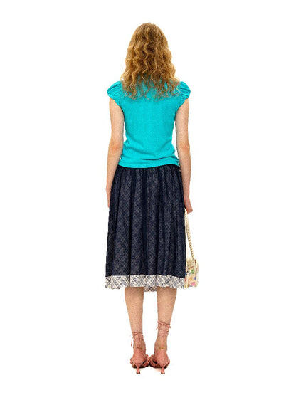 Thin Plaid Bow Spliced Skirt【s0000016087】