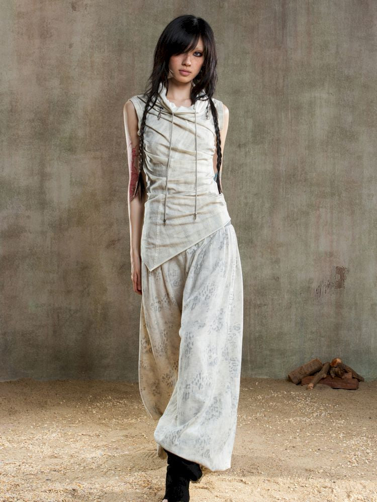 Irregular Pleated Multi-Wear Vest【s0000012658】