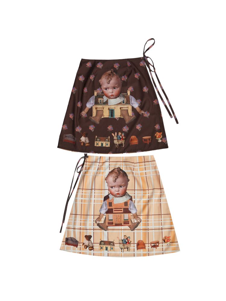 Doll Print Apron Diaper Cover【s0000012759】