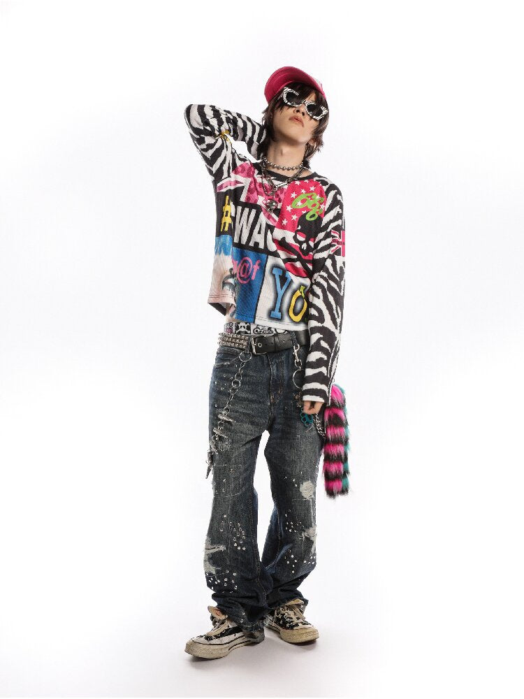 American Flag Skull Long Sleeve【s0000019127】