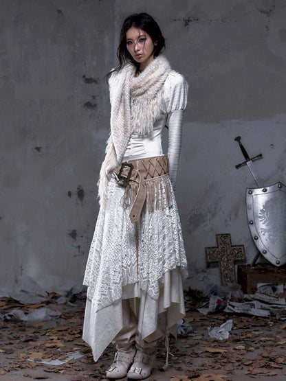 Lace Slimming Patchwork Knit Dress【s0000014467】