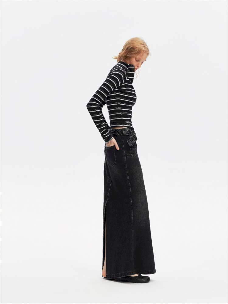 Vintage Striped Slim Knit Top【s0000015059】