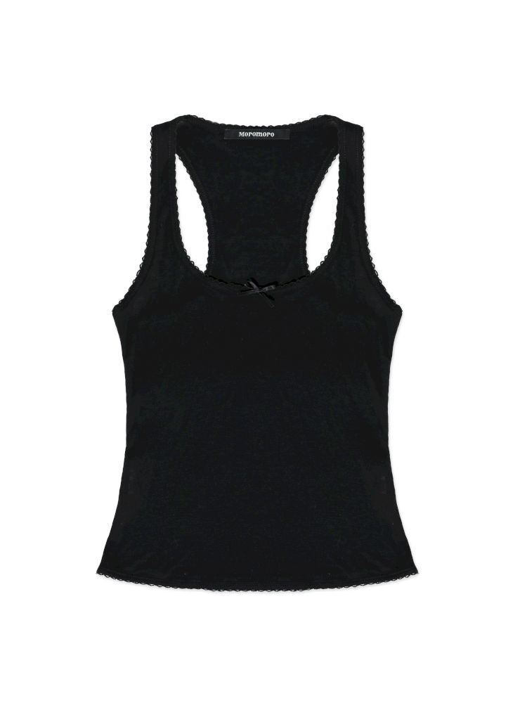 Lace bow casual lazy camisole undershirt【s0000013437】