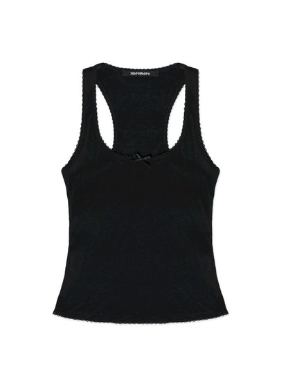 Lace bow casual lazy camisole undershirt【s0000013437】