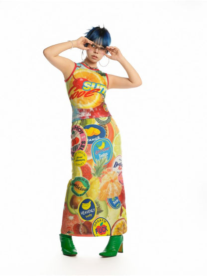 Y2K Stretch Casual Halter Long Skirt【s0000013521】