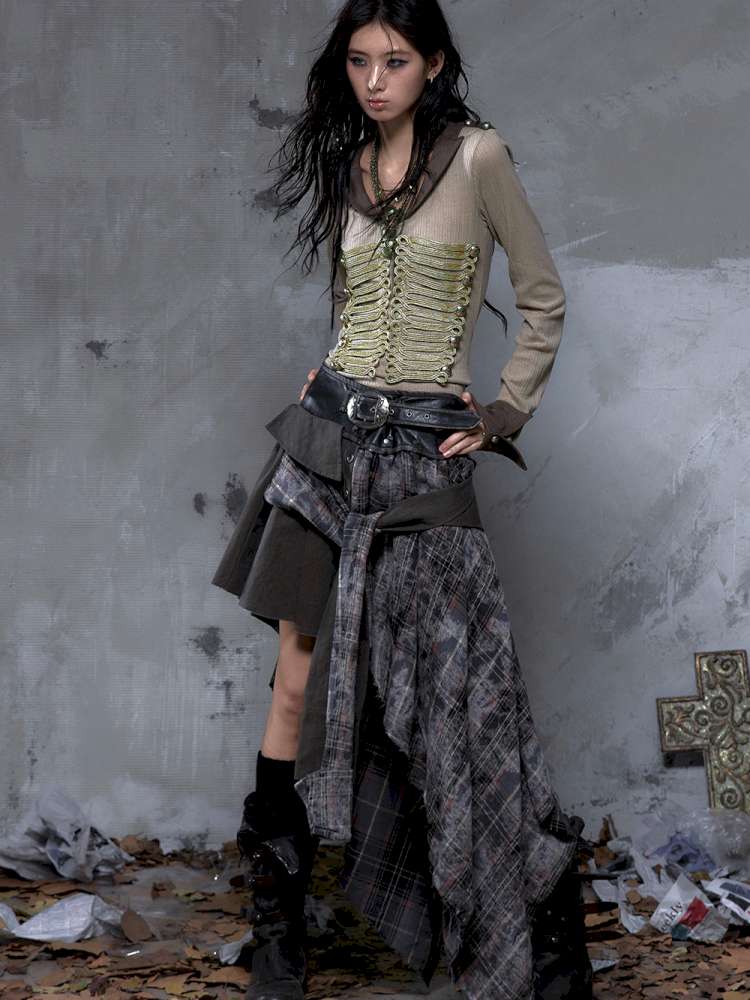 Vintage Punk Knight Slim Fit Shirt【s0000014652】