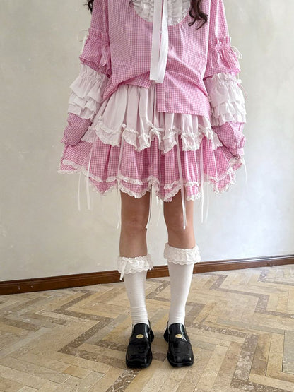 Double-layer bow-tie short skirt【s0000012764】