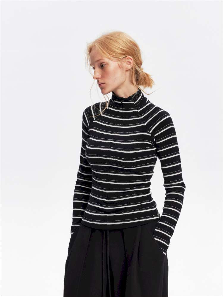 Vintage Striped Slim Knit Top【s0000015059】