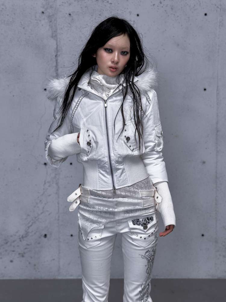 Street Punk Fur Hooded Padded Jacket【s0000014922】