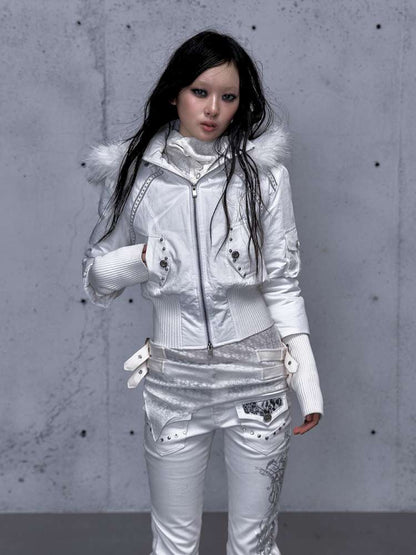 Street Punk Fur Hooded Padded Jacket【s0000014922】