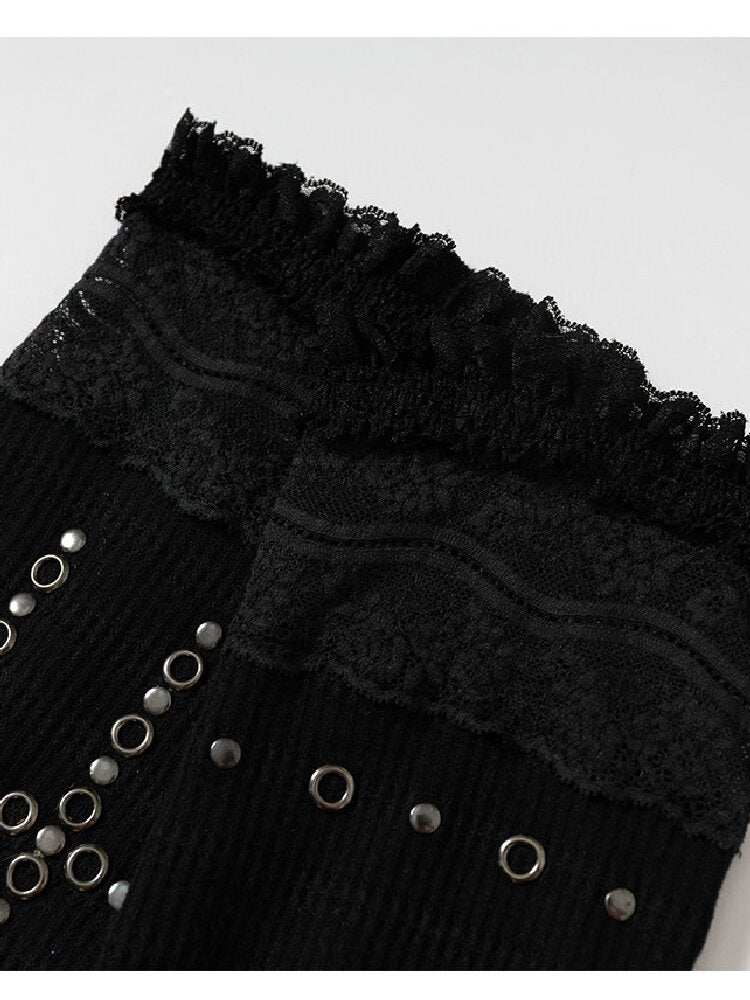 Lace Rhinestone Knit Leg Covers【s0000019164】