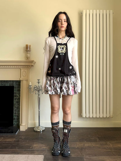 Star Egg Print Irregular Pony Vest【s0000013516】