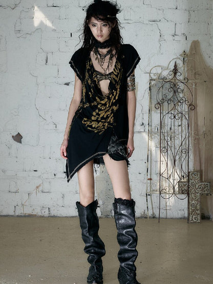 Punk Metallic Bikini Short T-Shirt【s0000016978】