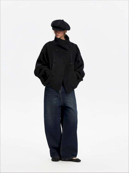 Vintage Yellow Mud Distressed Wide-Leg Jeans【s0000014873】