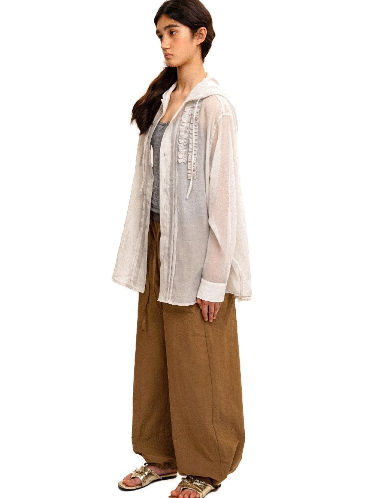 Threaded Waist Drawstring Pants【s0000017438】