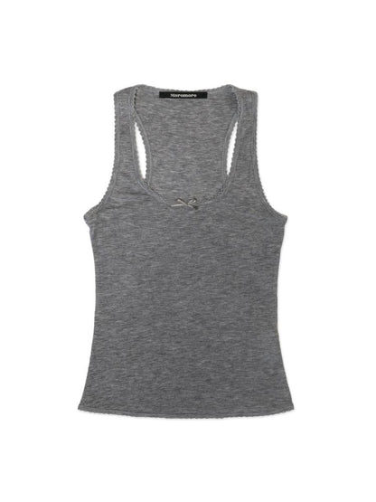 Lace bow casual lazy camisole undershirt【s0000013437】