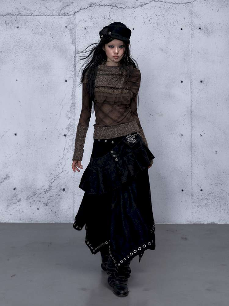 Vintage Punk Scarf Wool Knit Layer【s0000014923】