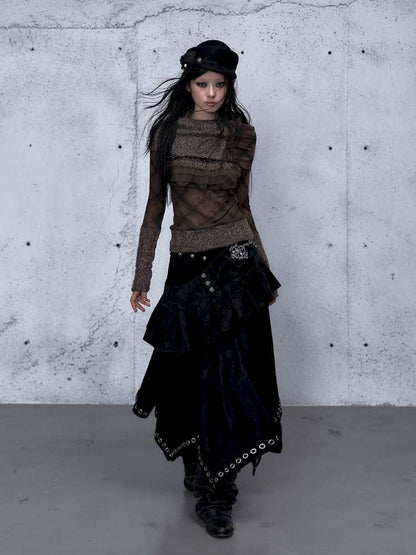 Vintage Punk Scarf Wool Knit Layer【s0000014923】