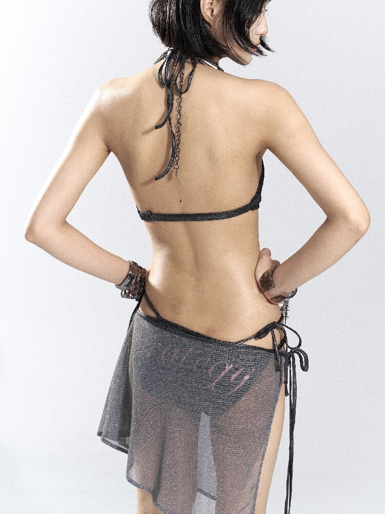 Foil Print Bikini Mesh Set【s0000018480】