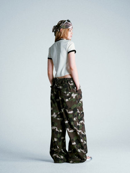 CAMOUFLAGE FULL PRINT WORK TROUSERS [S0000009274]