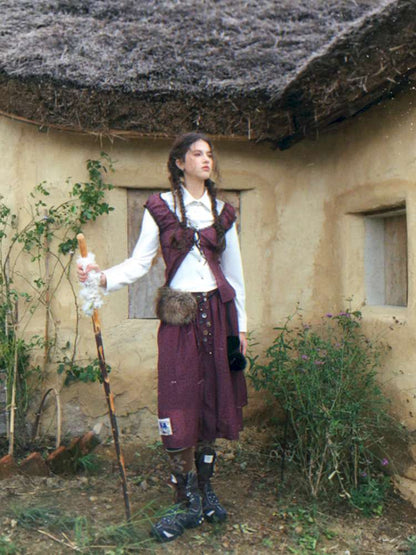 Blue Plaid Polka Dot Long Shirt【s0000014902】