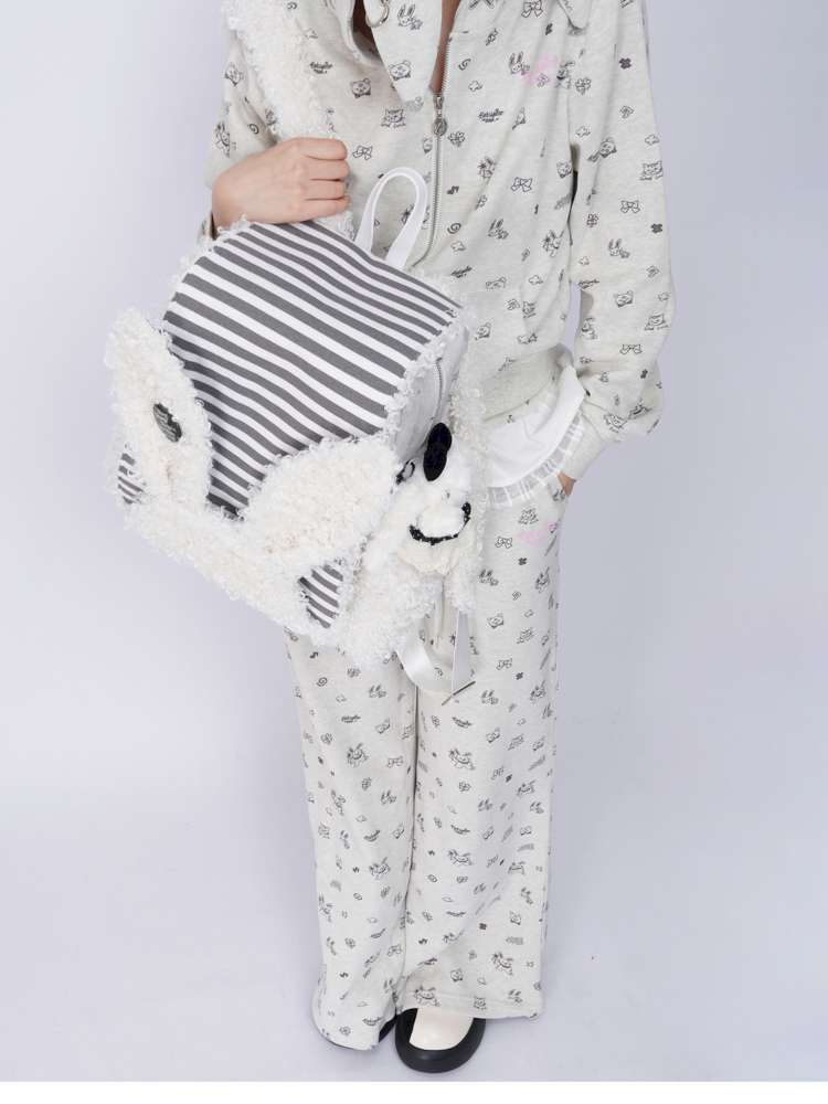 Rabbit Ears Fur Computer School Bag【s0000014615】