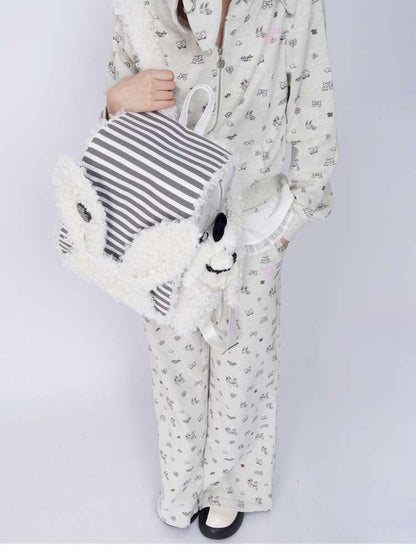 Rabbit Ears Fur Computer School Bag【s0000014615】