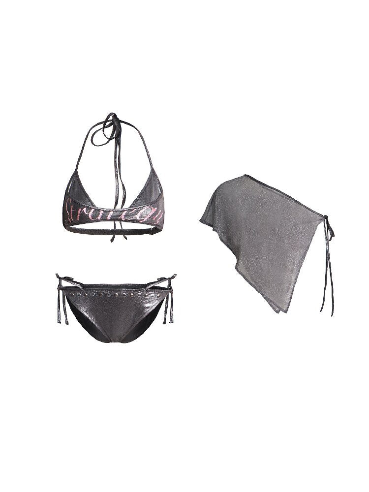 Foil Print Bikini Mesh Set【s0000018480】