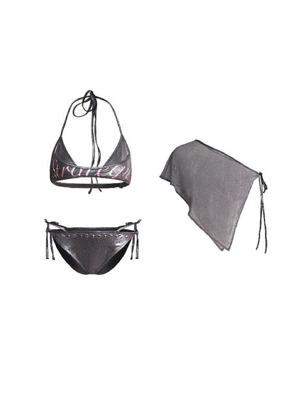 Foil Print Bikini Mesh Set【s0000018480】