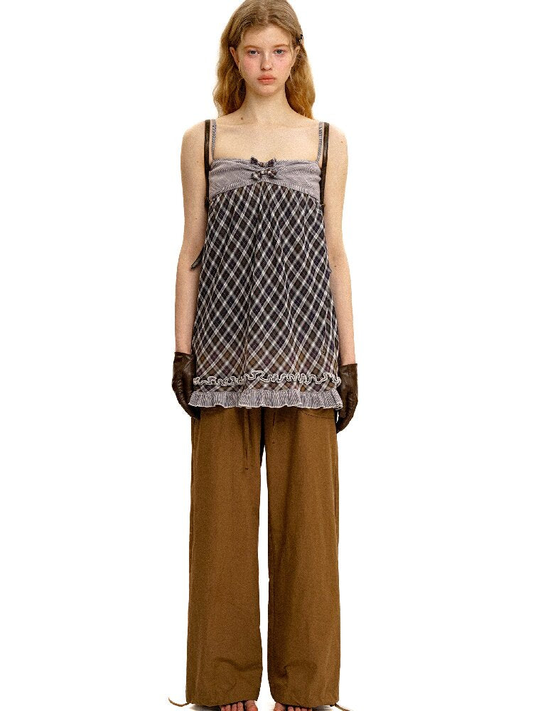 Threaded Waist Drawstring Pants【s0000017438】