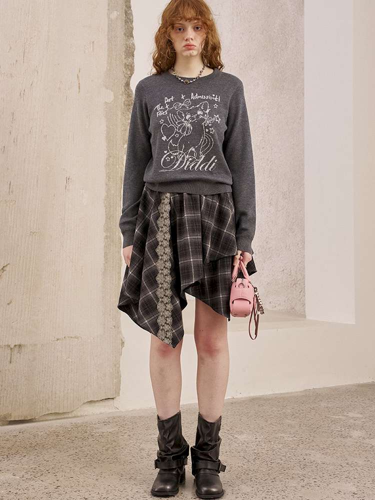 Puppy Kissing Bear Sweater Skirt【s0000015068】