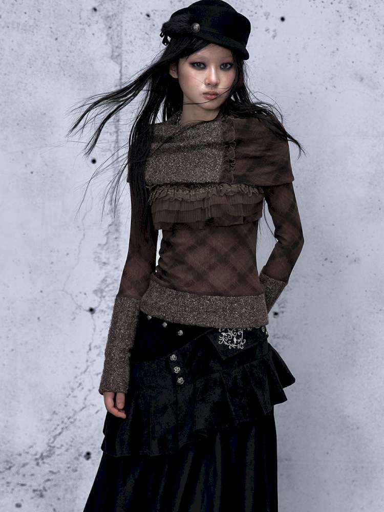 Vintage Punk Scarf Wool Knit Layer【s0000014923】