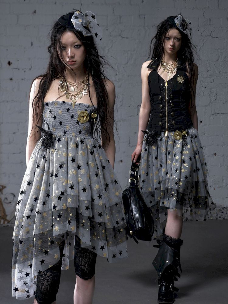Puffy Tulle Two-Way Strapless Half-Skirt【s0000012792】