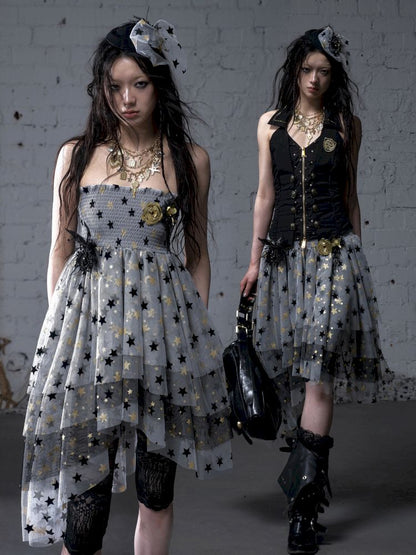 Puffy Tulle Two-Way Strapless Half-Skirt【s0000012792】
