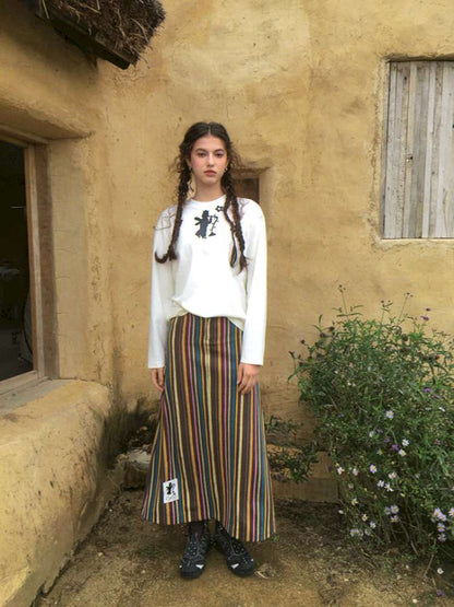 Forest Elf Print Long Sleeve T-Shirt【s0000014898】