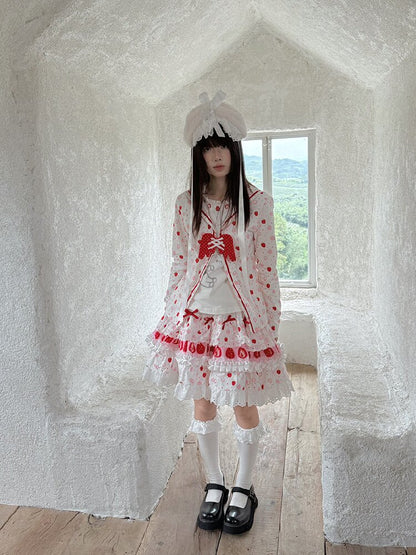 Cake Print Lace Bow Short Skirt【s0000018539】
