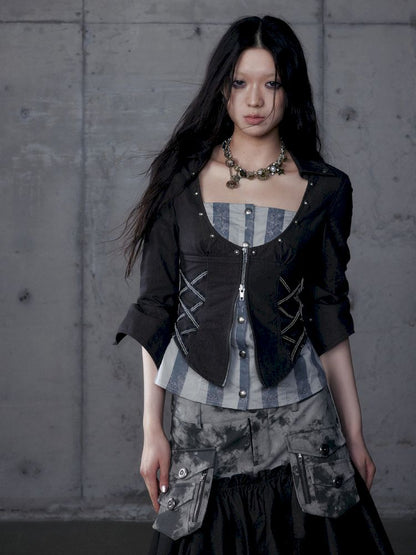 Short low collar long sleeve shirt【s0000013478】