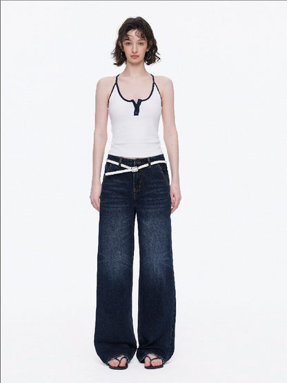 Contrast Slim Button Versatile Vest【s0000015921】